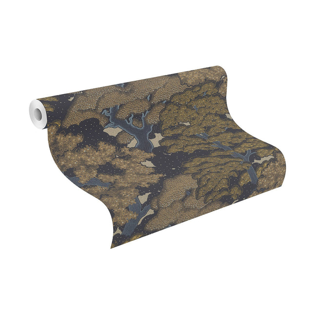 Taiheiyo Ancient Forest Moss Wallpaper with Botanical Trees Motif, Masculine Style - Rasch RH477214