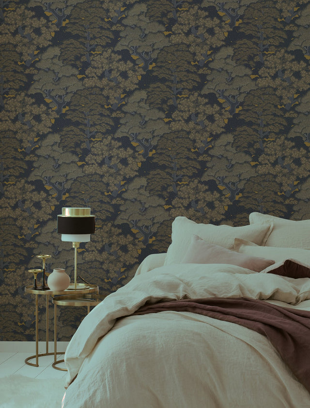 Taiheiyo Ancient Forest Moss Wallpaper with Botanical Trees Motif, Masculine Style - Rasch RH477214
