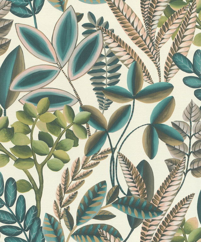 Liani Cream Painterly Botanical Wallpaper
