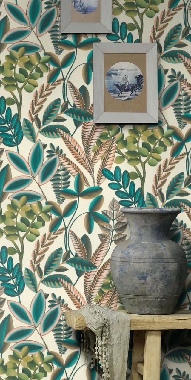 Liani Cream Painterly Botanical Wallpaper