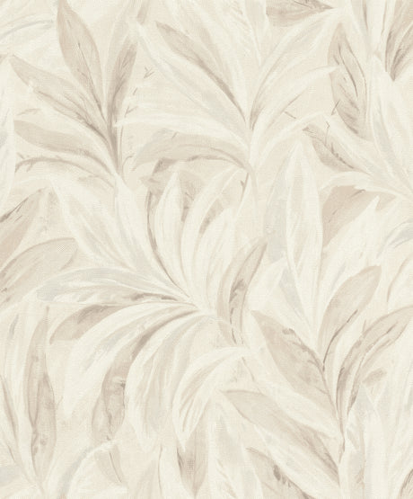 Rasch Rennie Ivory Leaves wallpaper roll and room setting