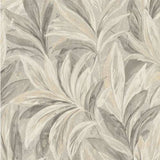 Rennie Grey Leaves Wallpaper by Rasch