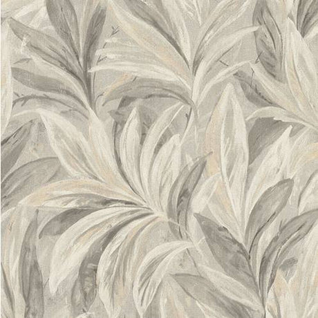 Rennie Grey Leaves Wallpaper by Rasch
