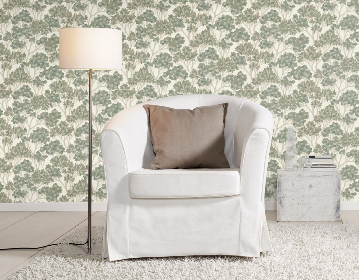 Stickley Green by Rasch Tree Wallpaper- Brewster Home Fashions RH580006