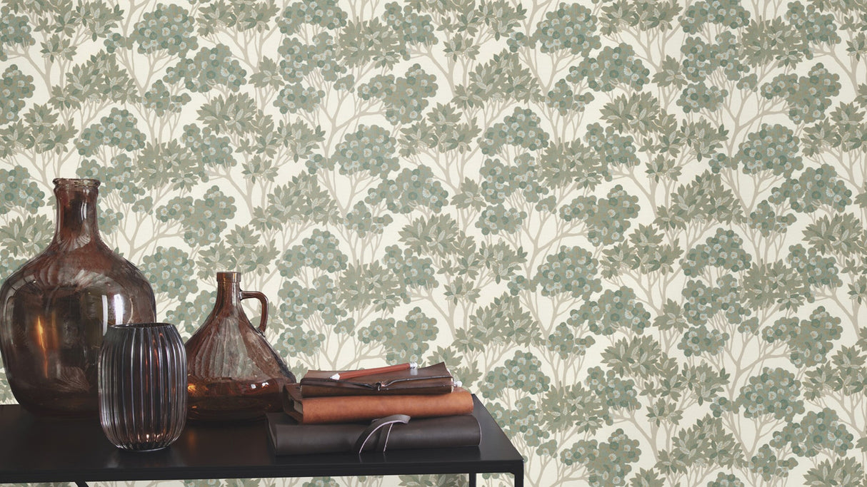 Stickley Green by Rasch Tree Wallpaper- Brewster Home Fashions RH580006