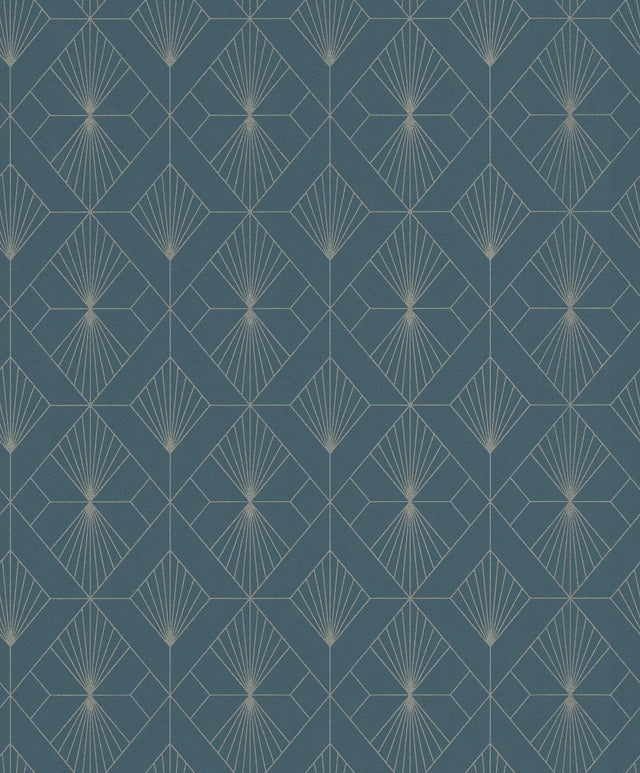 Henri Dark Green Geometric Wallpaper