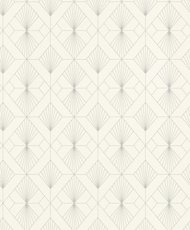 Henri Off White Geometric Wallpaper