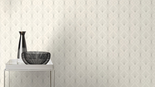 Henri Off White Geometric Wallpaper