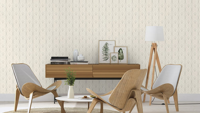 Henri Off White Geometric Wallpaper