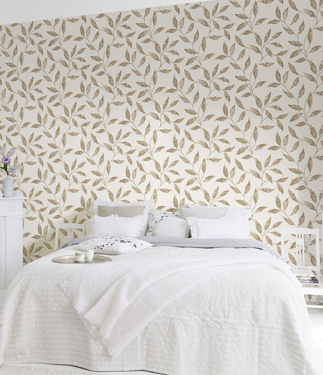 Amble Cream Vine Wallpaper