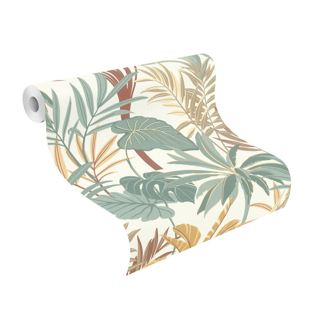 Rudyard Apricot Tropical Flora Wallpaper with Botanical Bohemian Pattern - RH691610