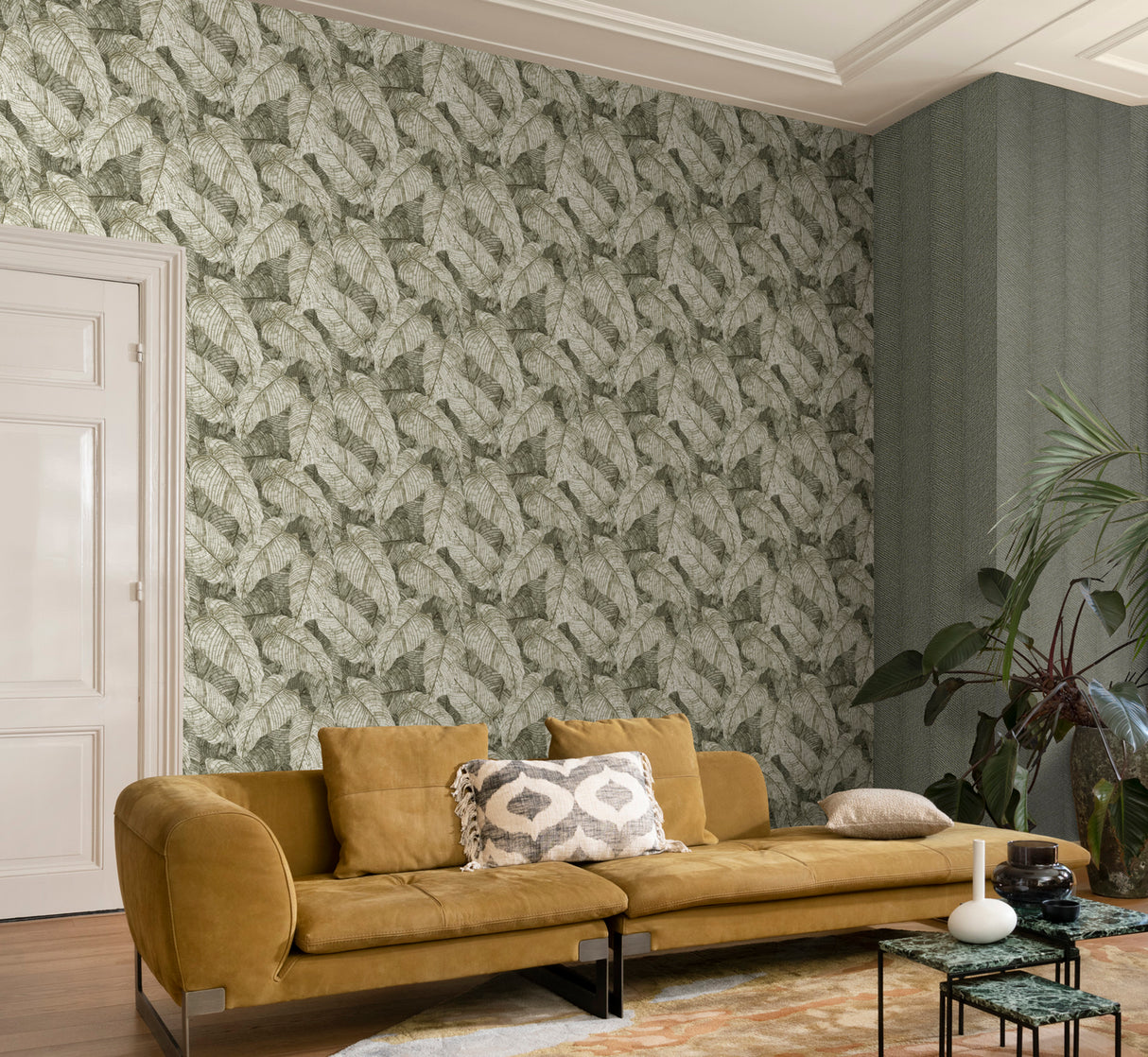 Galner Moss by Rasch Tropical Botanical Leaves Wallpaper – Brewster RH720549