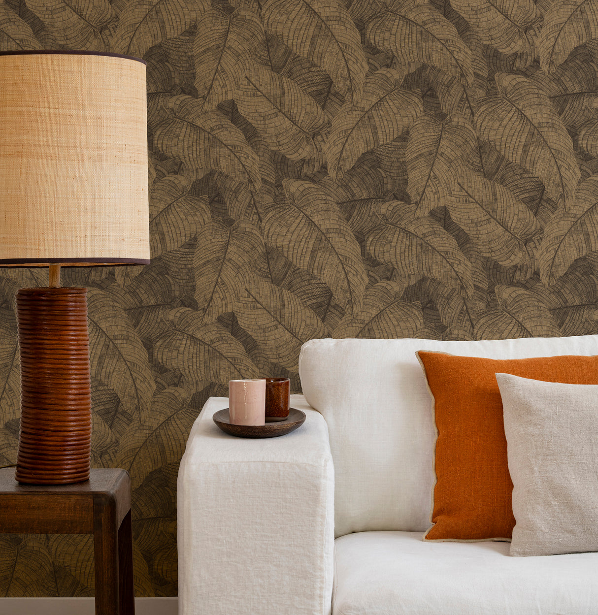 Galner Copper by Rasch Leaves Wallpaper – Brewster Home Fashions RH720570
