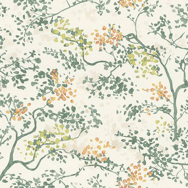 Elmslie Green Abstract Trees Wallpaper by Rasch - RH791730