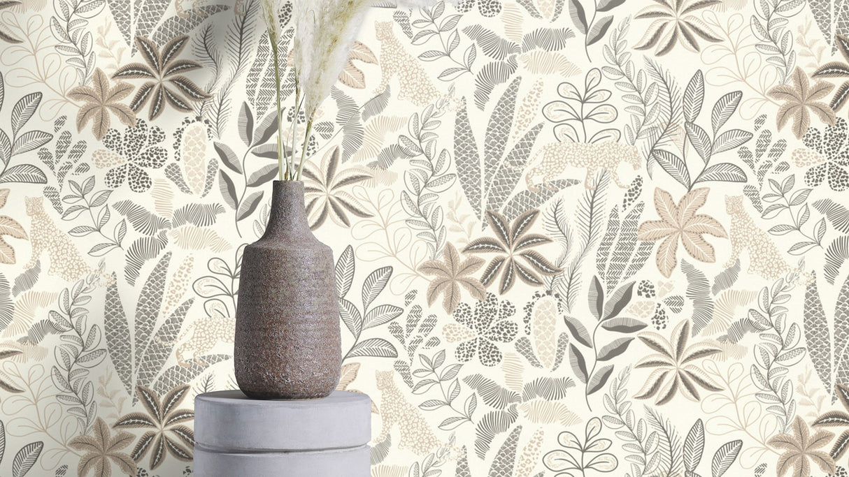Alani Neutral by Rasch Tropical Wallpaper- Brewster Home Fashions RH792911