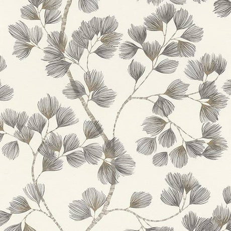 Newcomb Grey Trailing Branches Wallpaper by Rasch