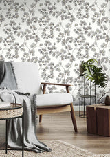 Newcomb Grey by Rasch Trailing Branches Wallpaper- Brewster RH866933