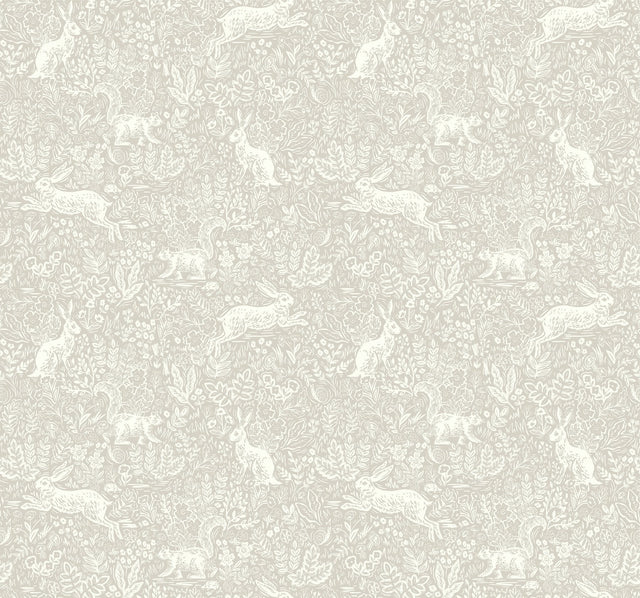 Fable Linen Wallpaper with Woodland Animal Motif - York RI5102