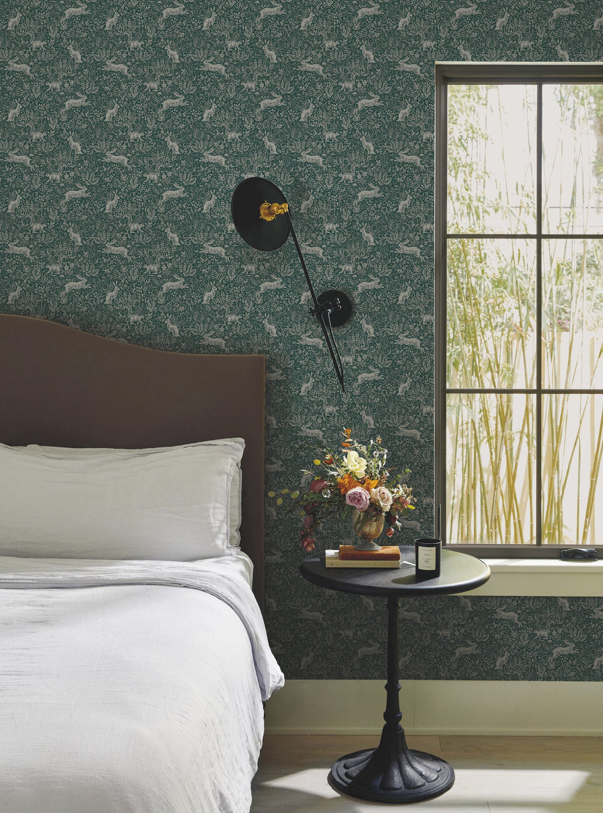 Fable Emerald Wallpaper with Woodland Animal Motif - York RI5104