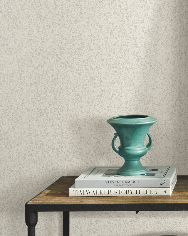 Champagne Dots Linen Metallic Wallpaper with Metallic Polka Dot Pattern - York RI5115