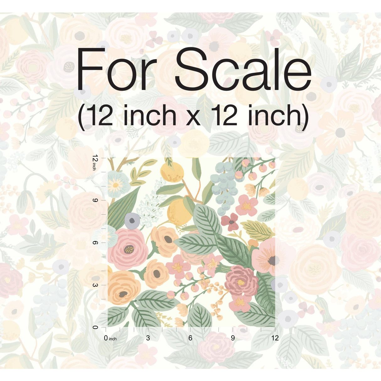 Garden Party Pastel Wallpaper with Bohemian Floral Pattern, Heavy Weight Paper - York RI5118