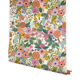 Garden Party Coral & Orange Wallpaper with Bohemian Floral Pattern, Heavy Weight Paper - York RI5119