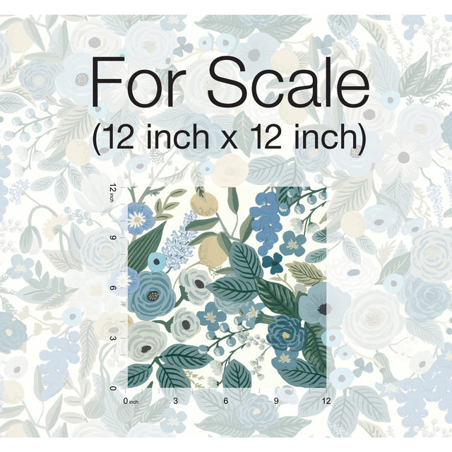 Garden Party Blue Wallpaper with Large-Scale Floral Motif - York RI5120