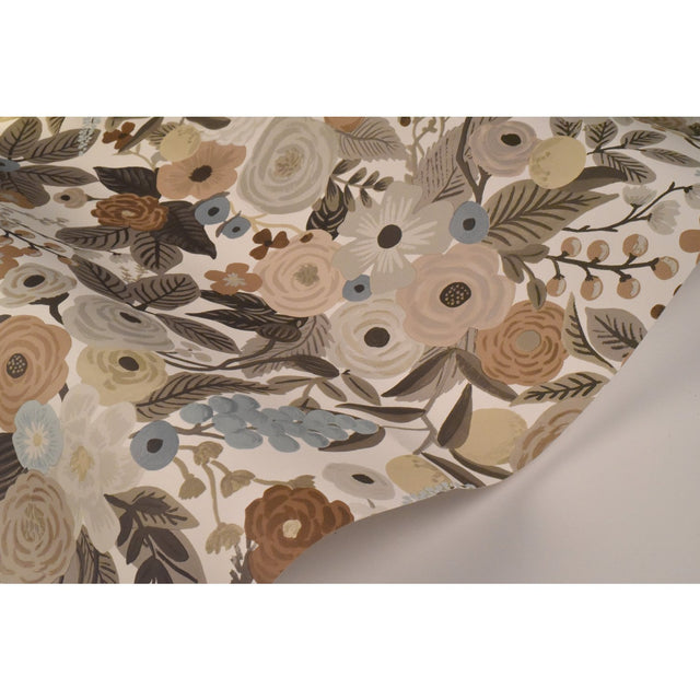 Garden Party Brown & Beige Floral Wallpaper with Bohemian Style - York RI5121