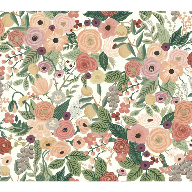 Garden Party Burgundy Floral Wallpaper - York RI5122