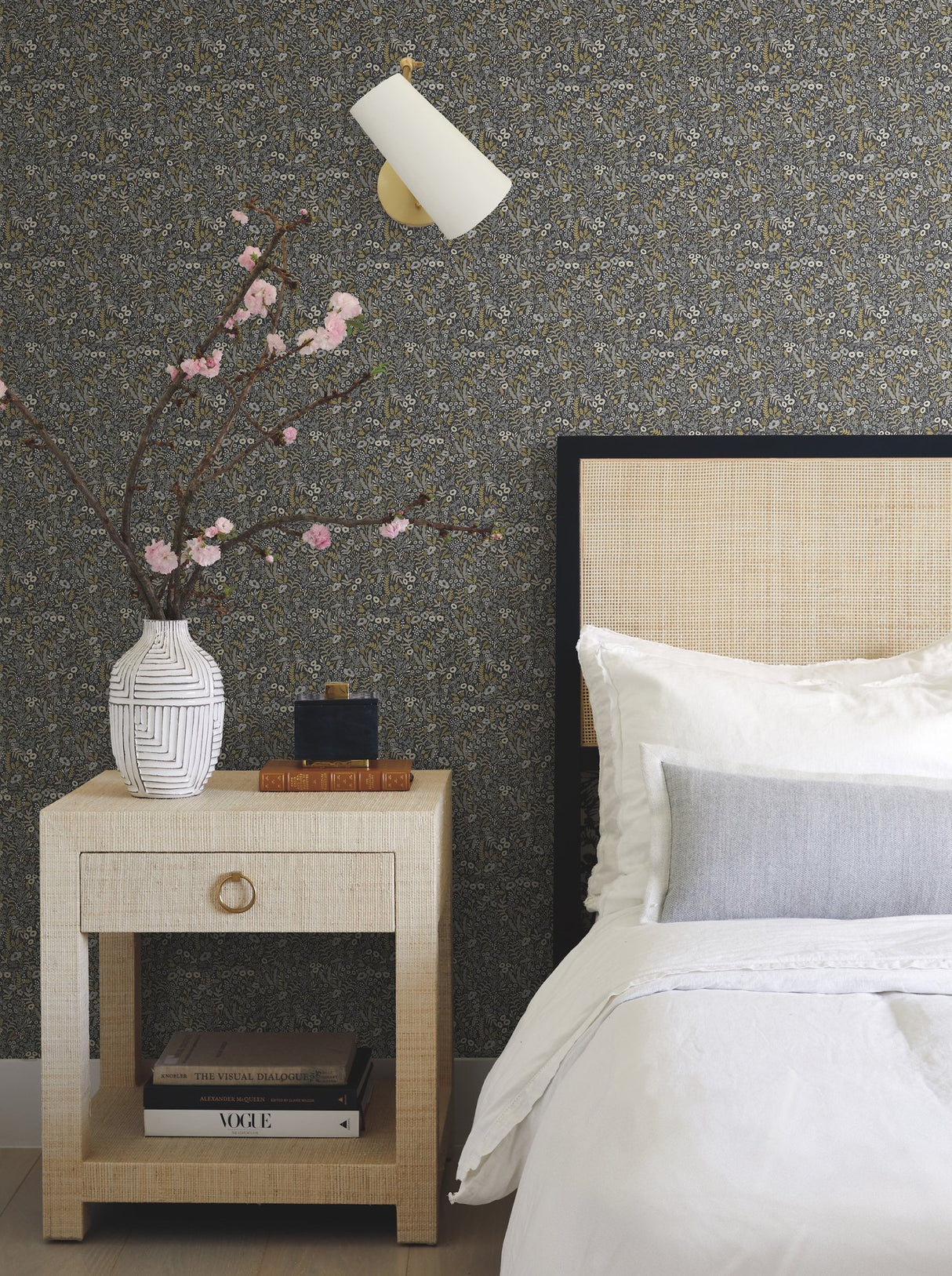Tapestry Black & Beige Botanical Non Woven Wallpaper - York RI5125