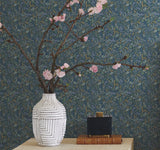 Tapestry Indigo Botanical Non Woven Wallpaper - York RI5126