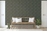 Hawthorne Black & Cream Wallpaper with Botanical Floral Grid - York RI5133