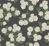 Hydrangea Black & White Wallpaper with Botanical Floral Pattern, Non Woven Drop Match - York RI5146