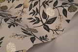 Peonies White & Black Wallpaper with Botanical Peonies Motif - York RI5150