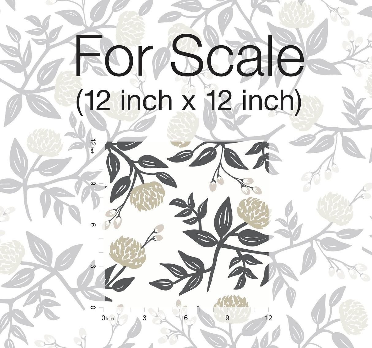 Peonies White & Black Wallpaper with Botanical Peonies Motif - York RI5150