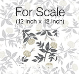 Peonies White & Black Wallpaper with Botanical Peonies Motif - York RI5150