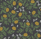 Peonies Black & Gold Wallpaper with Botanical Peonies Motif - York RI5151
