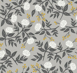 Peonies Grey Wallpaper with Botanical Floral Pattern - York RI5152