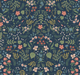 Wildwood Navy Floral Botanical Non Woven Wallpaper - York RI5154