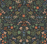 Wildwood Black Wallpaper with Botanical Floral Pattern - York RI5158