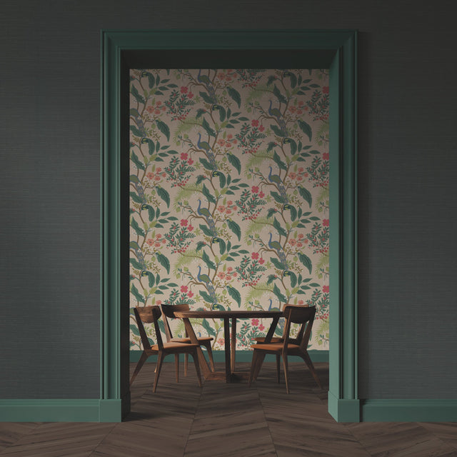 Palette Hunter Green Sisal Grasscloth Wallpaper with Textured Solid Weave - York RI5187