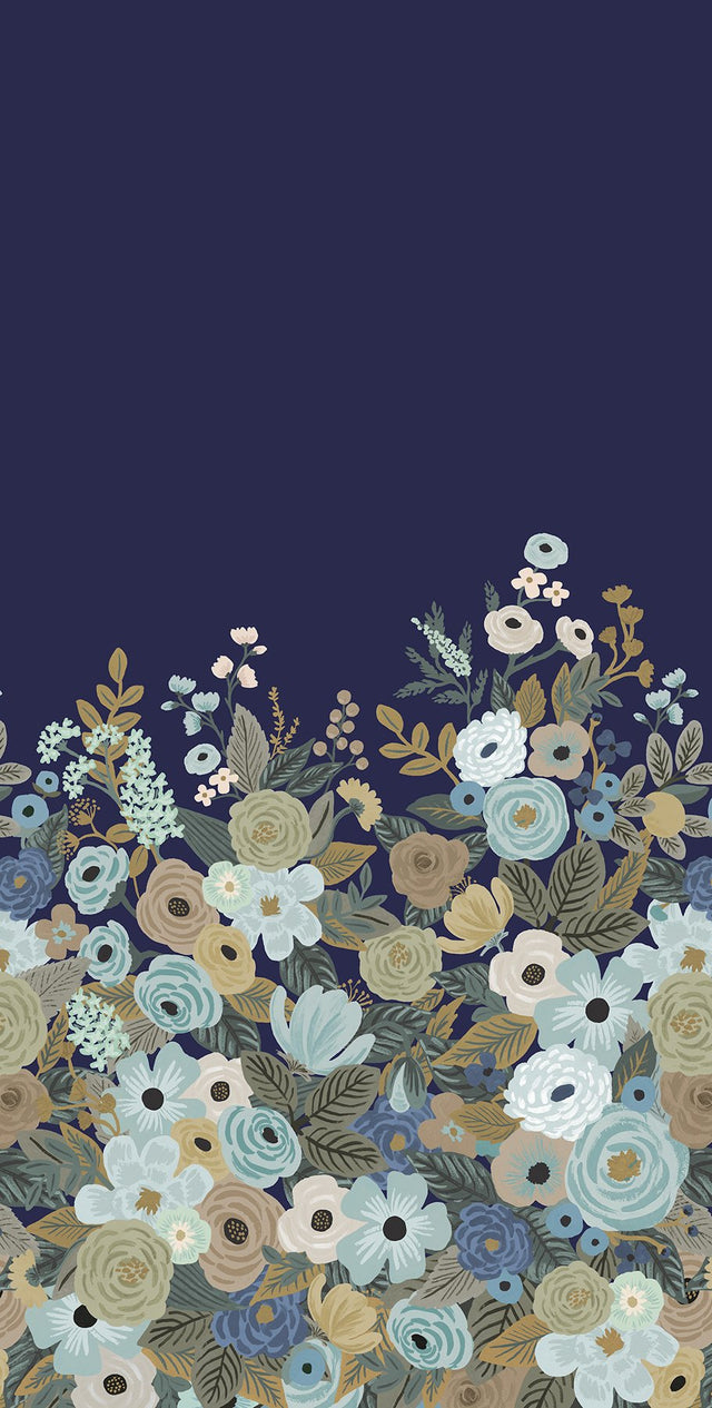 Garden Party Navy Floral Wall Mural - York RI5191M