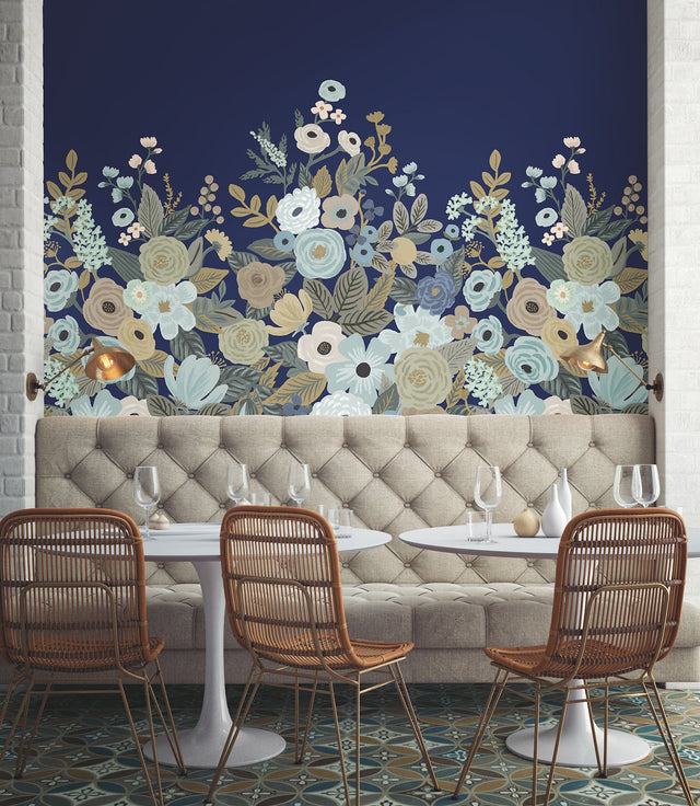 Garden Party Navy Floral Wall Mural - York RI5191M