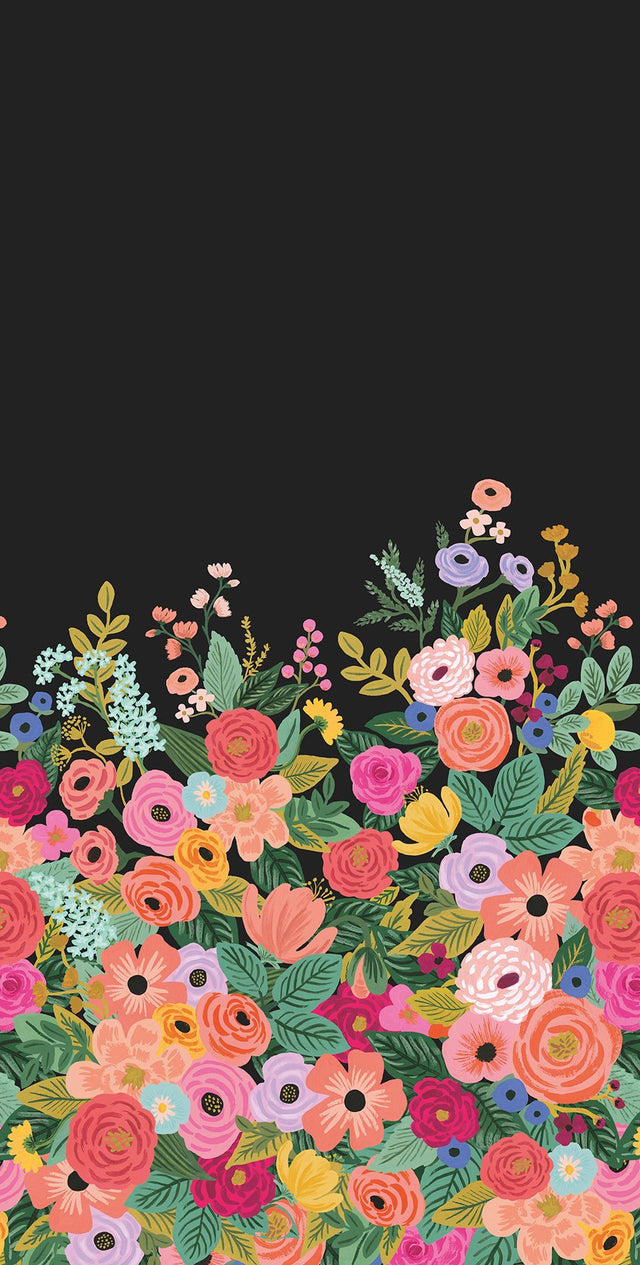 Garden Party Black Florals Wall Mural with Whimsical Style - York RI5192M
