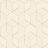 Striped Hexagon White and Gold Peel and Stick Wallpaper by RoomMates RMK10704WPZ