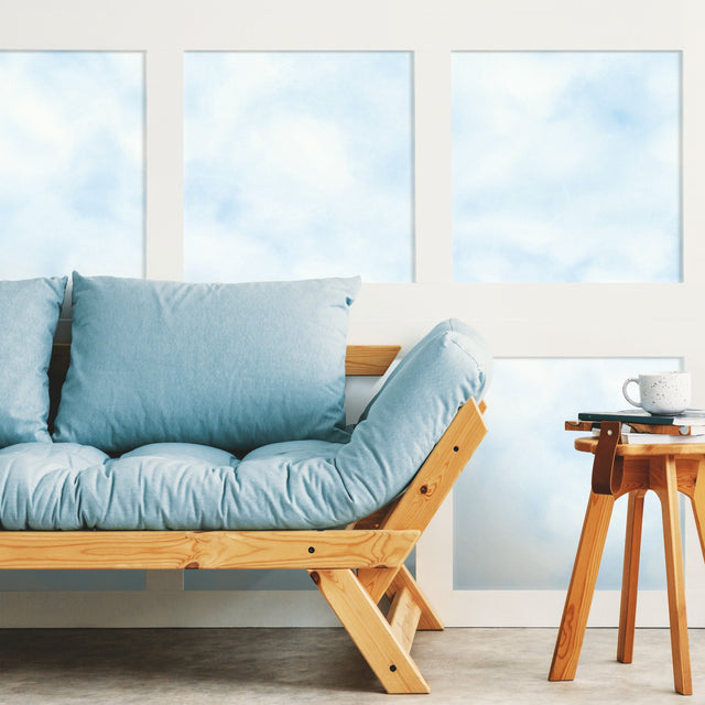 Cloud Teal Peel & Stick Wallpaper with Whimsical Nature Clouds Pattern - York RMK10708WP