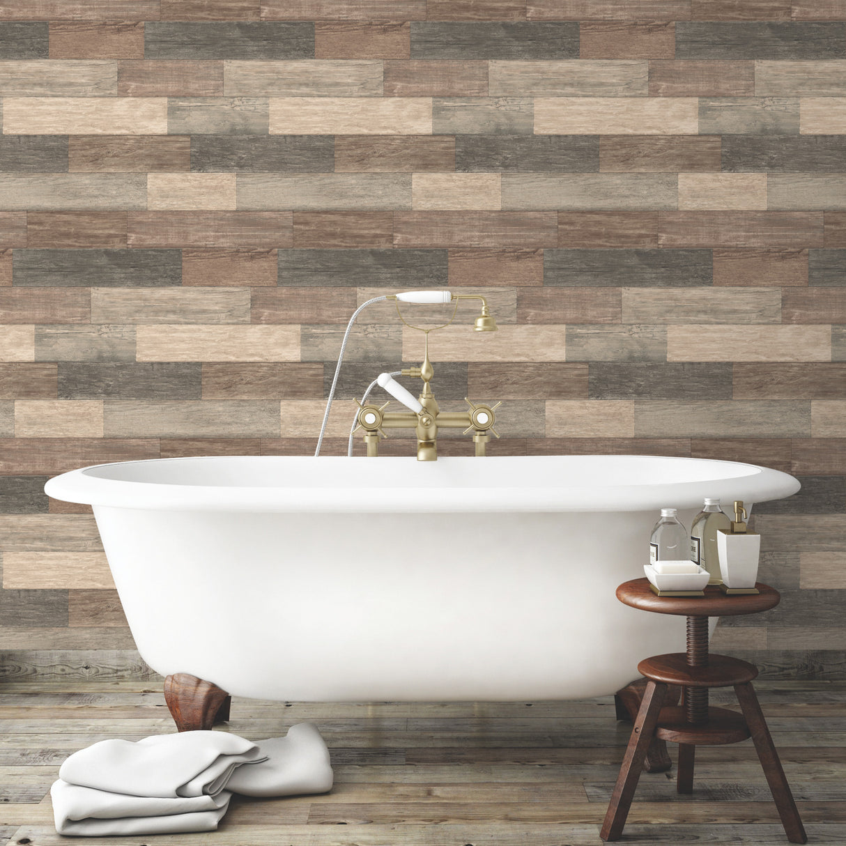 Dark Weathered Plank Brown by RoomMates Rustic Farmhouse Peel and Stick Wood Plank Wallpaper, 20.5 Inches x 16.5 Feet - RMK10841WPZ