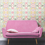 Synchronized Floral Pink Peel & Stick Wallpaper with Botanical Floral Pattern, Transitional Style - York RMK10853WP
