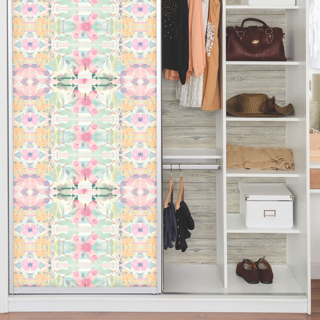 Synchronized Floral Pink Peel & Stick Wallpaper with Botanical Floral Pattern, Transitional Style - York RMK10853WP