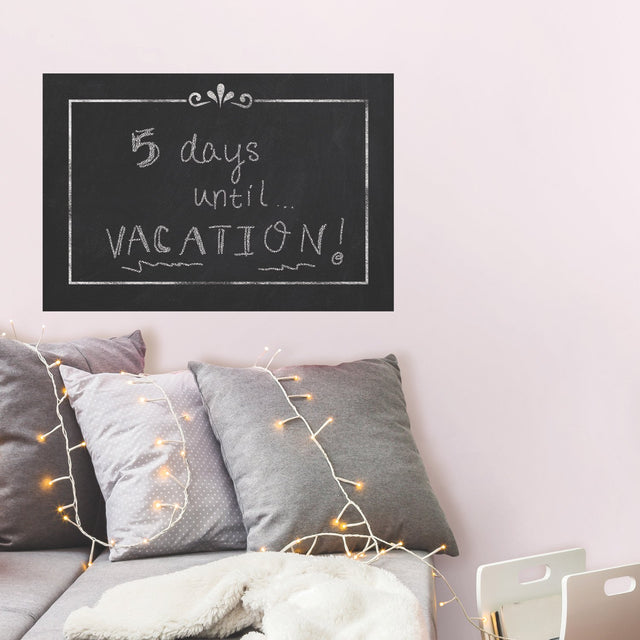 Chalkboard Black Peel & Stick Wallpaper with Chalkboard Novelty Pattern - York RMK10969WP